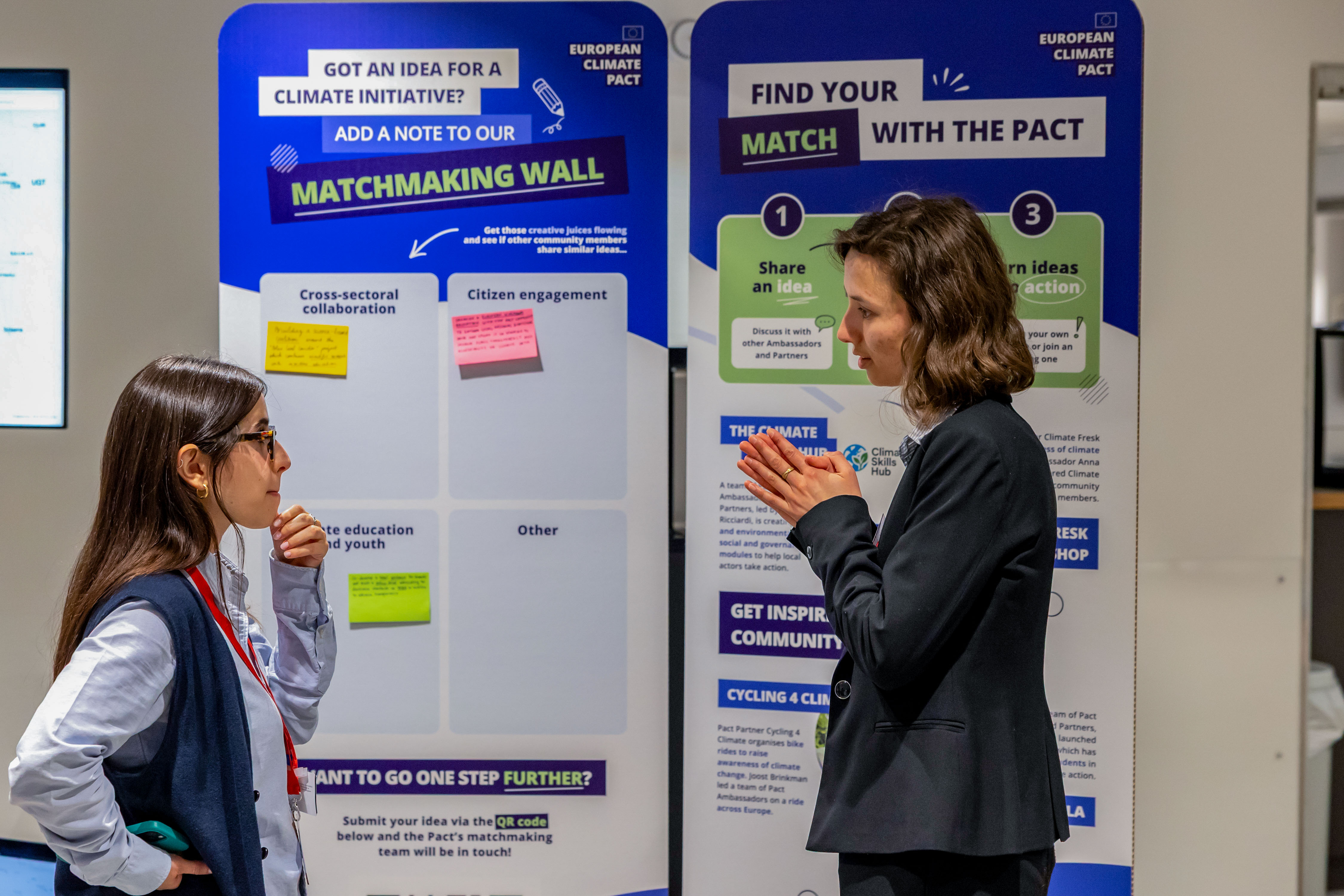 The matchmaking wall helped bring together like-minded people 