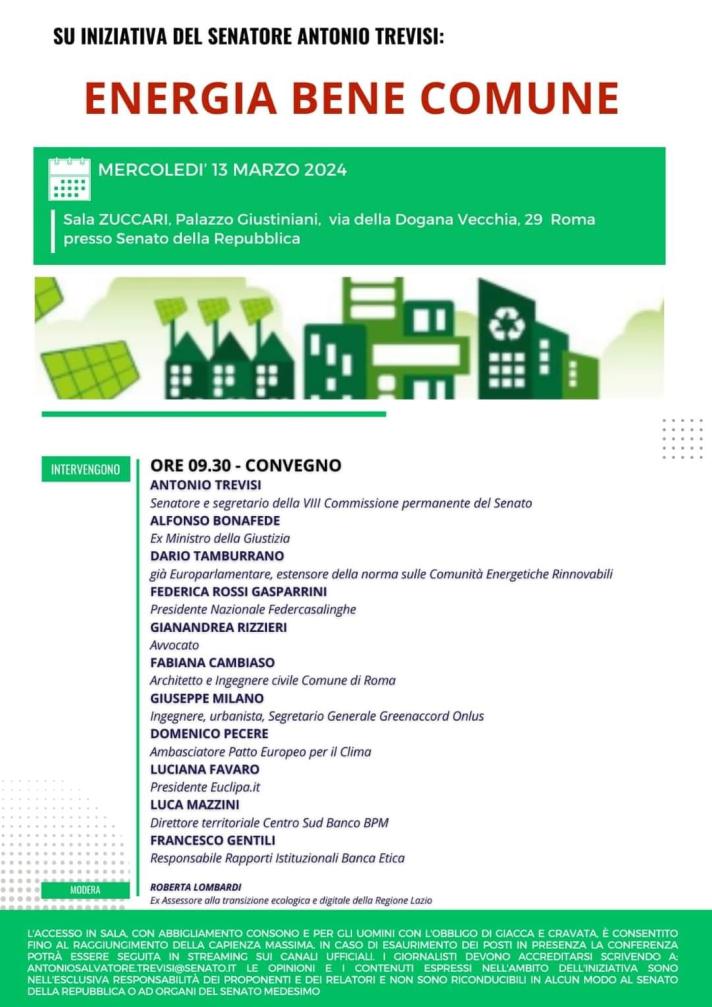 Satellite event: Energia Bene Comune