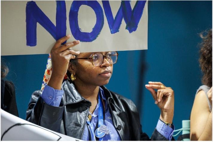 French Pact Ambassador Samira Ben Ali representing youth at COP29.