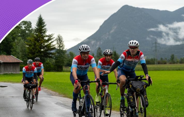 More than 25 cyclists joined the Glorious Glacier Ride. Four rode the full distance from Munich to Monaco, tackling a gruelling 35,000 metres of elevation.