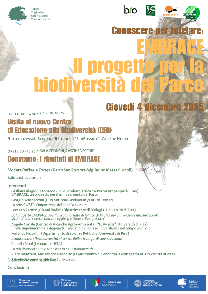 Knowing to protect: EMBRACE, the project for the biodiversity of the Park