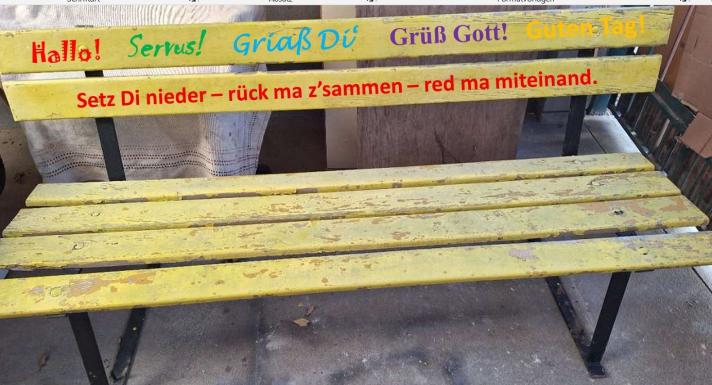 Climate Action Days: The bench: Sit down, move closer together and talk to me!