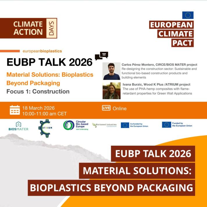 Climate Action Days: EUBP Talk #1: Material Solutions: Bioplastics Beyond Packaging – Construction