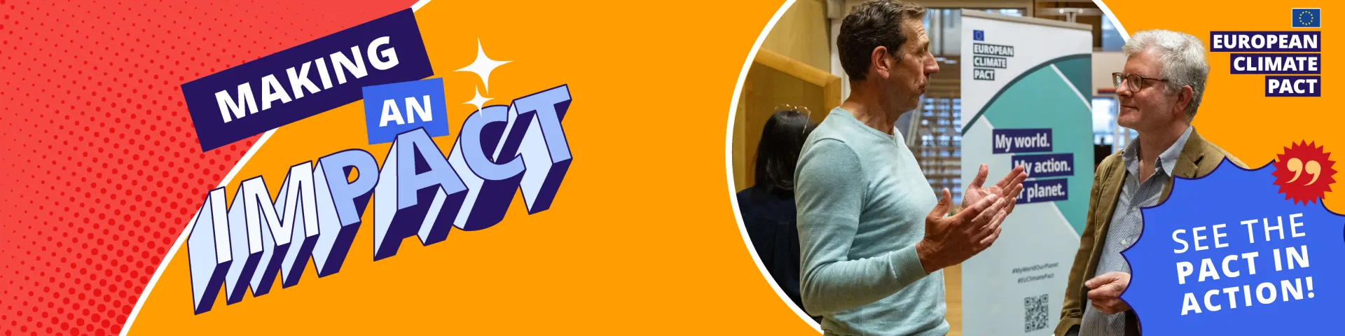 Making an Impact banner on Climate Pact branding