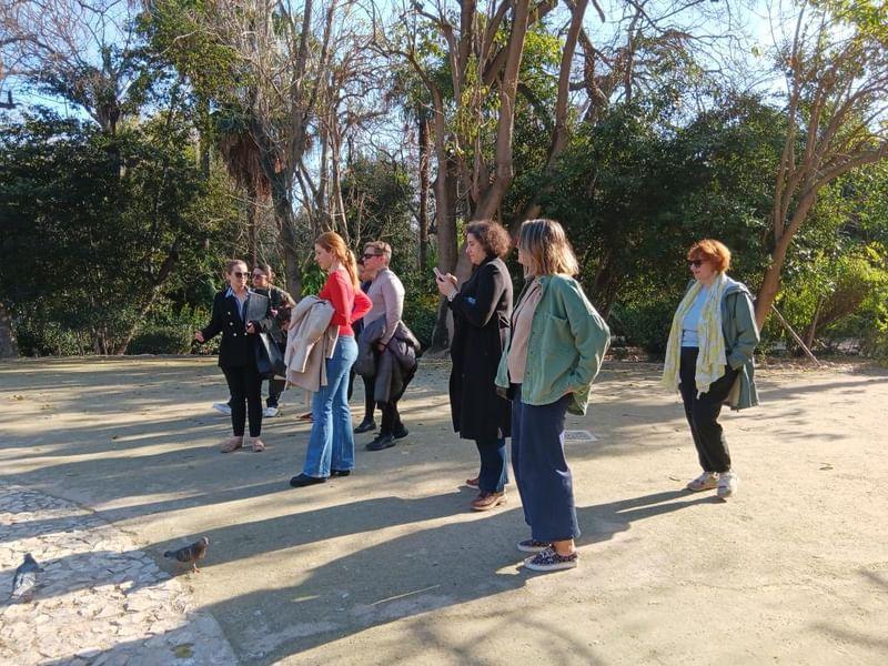 Pact Ambassadors Ifigeneia Souflia, Alexandra Politaki and Christina Sarri led a climate walk, Athens National Garden, 24 February 2024.