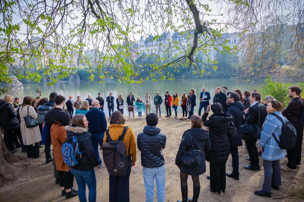 Over 50 community members joined a guided Climate Walk through Brussels’ EU Quarter 